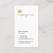 Luxe Goldlogo-Kalligraphie-Minimalistische Visitenkarte (Rückseite)