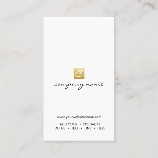 Luxe Goldlogo-Kalligraphie-Minimalistische Visitenkarte (Vorderseite)