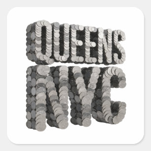 Luxe Grau QUEENS NYC Aufkleber Kunst