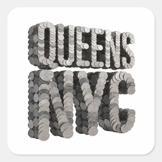Luxe Grau QUEENS NYC Aufkleber Kunst (Vorderseite)