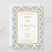 LUXE GRAY GOLD BLUME GRID BIRTHDAEINLADUNG EINLADUNG (Vorderseite)