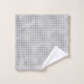 LUXE GRAY GRID PATTERN HAMPTON TOWEL SET (Waschlappen)