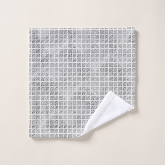 LUXE GRAY GRID PATTERN HAMPTON TOWEL SET (Waschlappen)