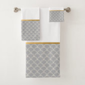LUXE GRAY MERMAID SCALE 2 BADEZIMMER TOWEL SET (Insitu)