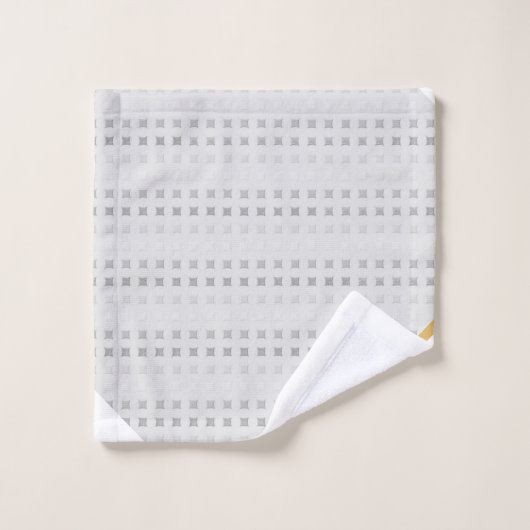 LUXE GRAY WHITE SQUARE PATTERTOWEL SET (Waschlappen)