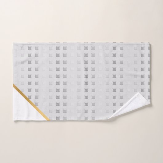 LUXE GRAY WHITE SQUARE PATTERTOWEL SET (Handtuch)
