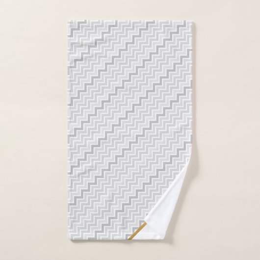 LUXE GRAY WHY ZICKZACK GOLD BATH TOWEL SET (Handtuch)