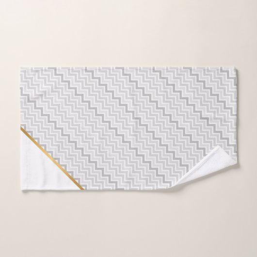 LUXE GRAY WHY ZICKZACK GOLD BATH TOWEL SET (Handtuch)