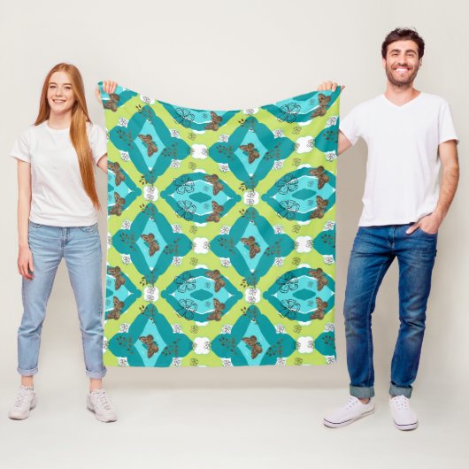 Luxe green garden art fleecedecke (Beispiel)