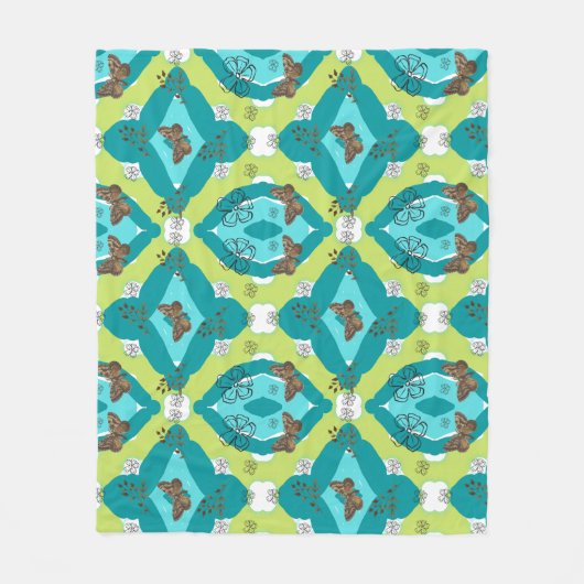 Luxe green garden art fleecedecke (Vorderseite)