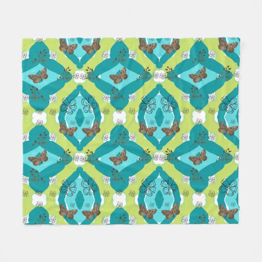 Luxe green garden art fleecedecke (Vorderseite (Horizontal))