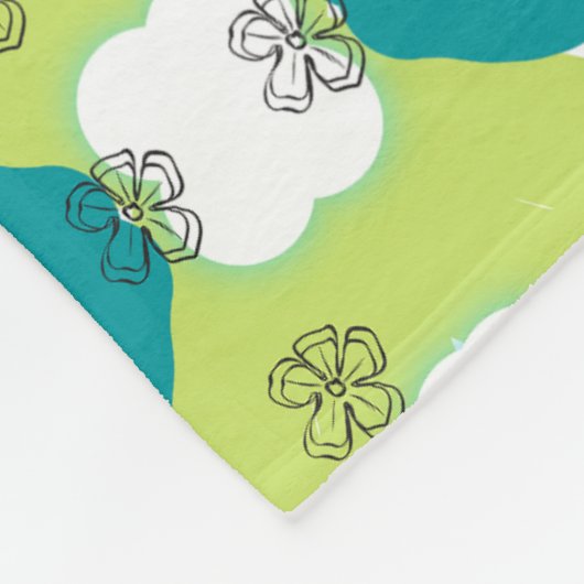 Luxe green garden art fleecedecke (Ecke)