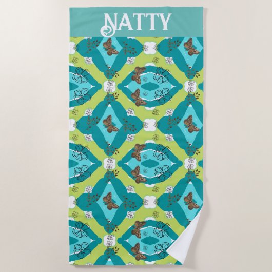 Luxe green garden art strandtuch (Vorderseite)