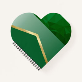 Luxe Green Geometric Gold Abstrakt Notizblock