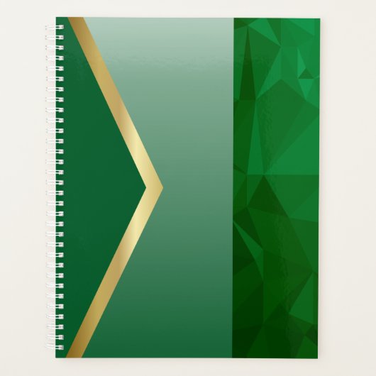 Luxe Green Geometric Gold Abstrakt Planer (Vorderseite)
