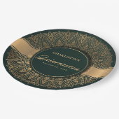 LUXE GREEN GOLD CLASSIC VERZIERT MANDALA QUINCEANE PAPPTELLER (Schrägansicht)