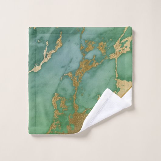 LUXE GREEN GOLD MARBLE ANGEL BATH TOWEL SET (Waschlappen)