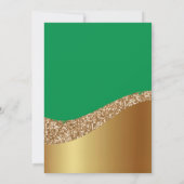 LUXE GREEN GOLD WAVE WEDING INVITATION EINLADUNG (Rückseite)