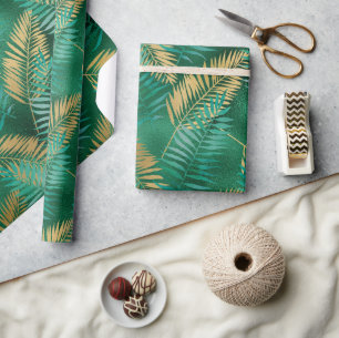 LUXE GREEN PALM SPRINGS WRAPPING PAPER GIFT WRAP GESCHENKPAPIER