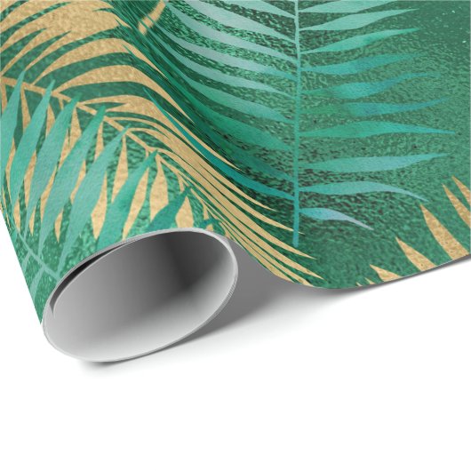 LUXE GREEN TROPICAL WRAPPING PAPER GIFT WRAP GESCHENKPAPIER (Rolleneckpunkt)