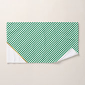 LUXE GREEN WHITE STRIPE GOLD BATH TOWEL SET (Handtuch)