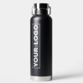 Luxe großes Logo Schwarz Trinkflasche (Vorderseite)