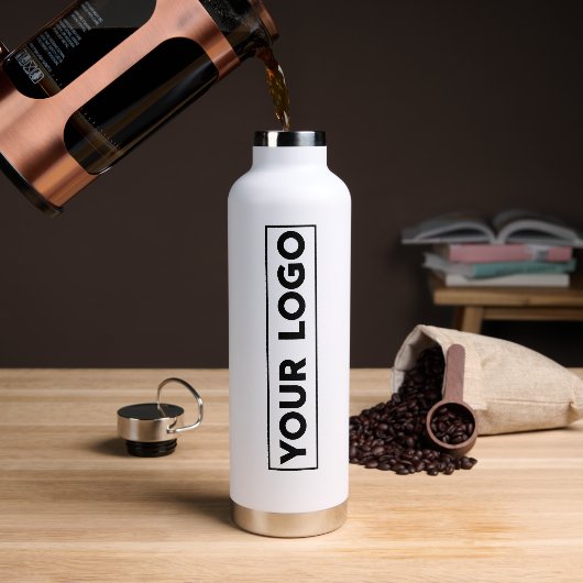 Luxe großes Logo Weiß Trinkflasche (Kaffee)