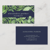 Luxe grüner botanischer Rahmen des Blätter-| auf Visitenkarte (Vorne/Hinten)