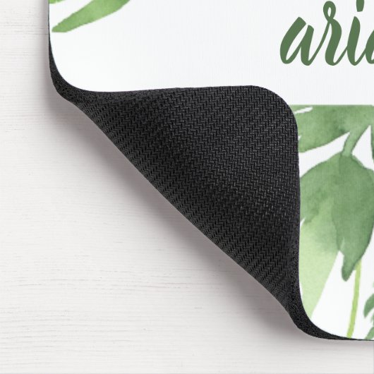 Luxe grüner botanischer Rahmen des Blätter-| Mousepad (Ecke)