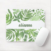 Luxe grüner botanischer Rahmen des Blätter-| Mousepad (Mit Mouse)