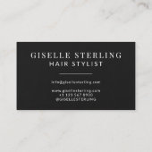 Luxe Haare-Stylist mit schwarzer Driving-Spitze Visitenkarte (Rückseite)