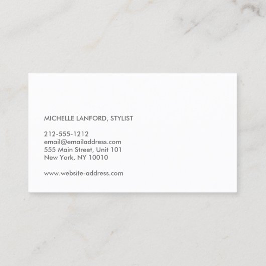 LUXE HAIR SALON SCISSORS B&W Business Card Visitenkarte (Rückseite)