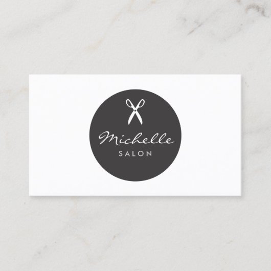 LUXE HAIR SALON SCISSORS B&W Business Card Visitenkarte (Vorderseite)