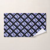 LUXE HAMPTON BLACK LILA MARBLE GRID BADHANDTUCH SET (Handtuch)