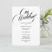 Luxe Headline Hochzeitseinladung Einladung (Stehend Vorderseite)