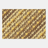 Luxe Hearts Stars Gold Glitzer Wrapping Paper Geschenkpapier Set (Vorderseite 3)
