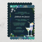 Luxe Holiday Cocktail Party Einladung (Vorne/Hinten)