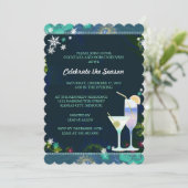 Luxe Holiday Cocktail Party Einladung (Stehend Vorderseite)