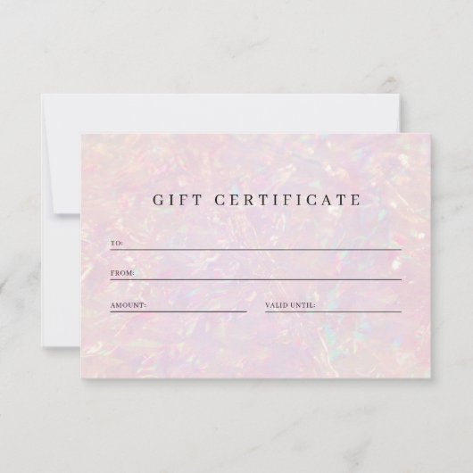 Luxe Holographic QR Code Geschenkgutschein (Vorderseite)