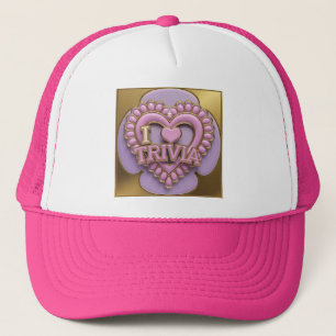 Luxe I Heart Trivia Pink Hat Truckerkappe