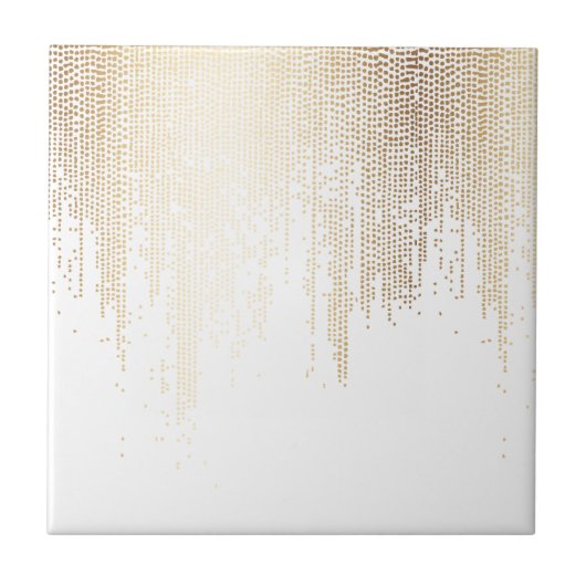 Luxe Imitate Gold Confetti Rain Fliese (Vorderseite)