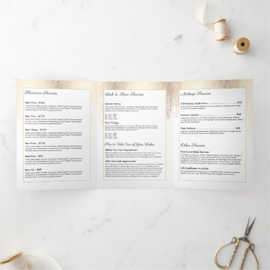 Luxe Imitate Gold Confetti Rain Muster Broschüre (Innenseite)