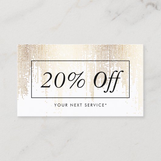 Luxe Imitate Gold Confetti Rain Pattern Discount C Visitenkarte (Vorderseite)