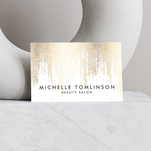 Luxe Imitate Gold Confetti Regenmuster Visitenkarte
