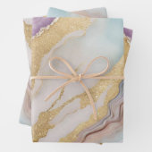 Luxe Imitate Gold Glitzer, Türkis & Weißer Marmor Geschenkpapier Set (Beispiel)