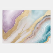 Luxe Imitate Gold Glitzer, Türkis & Weißer Marmor Geschenkpapier Set (Vorderseite)