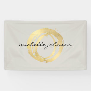 Luxe Imitate Gold lackierte Circle Designer Logo a Banner
