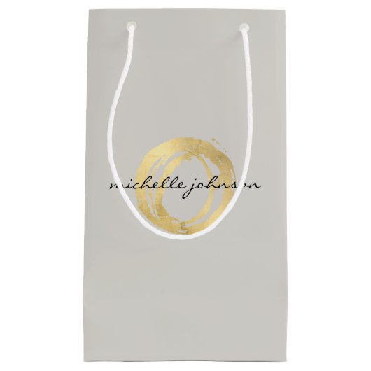 Luxe Imitate Gold lackierte Circle Designer Logo a Kleine Geschenktüte (Vorderseite)