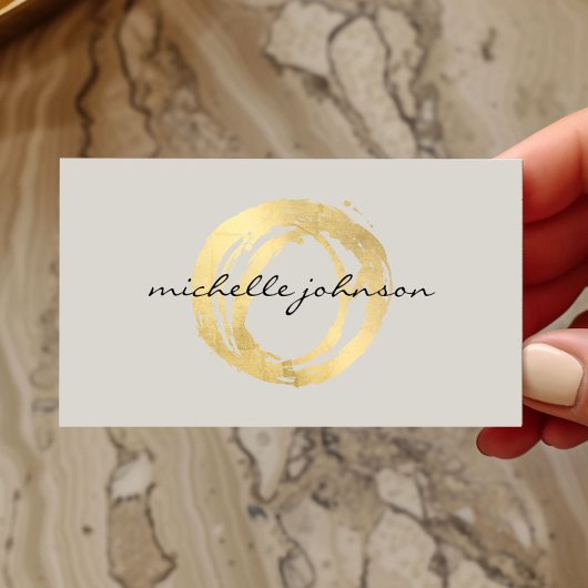 Luxe Imitate Gold lackierte Circle Designer Logo a Visitenkarte