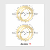 Luxe Imitate Gold lackierte Circle Designer Logo Aufkleber (Blatt)